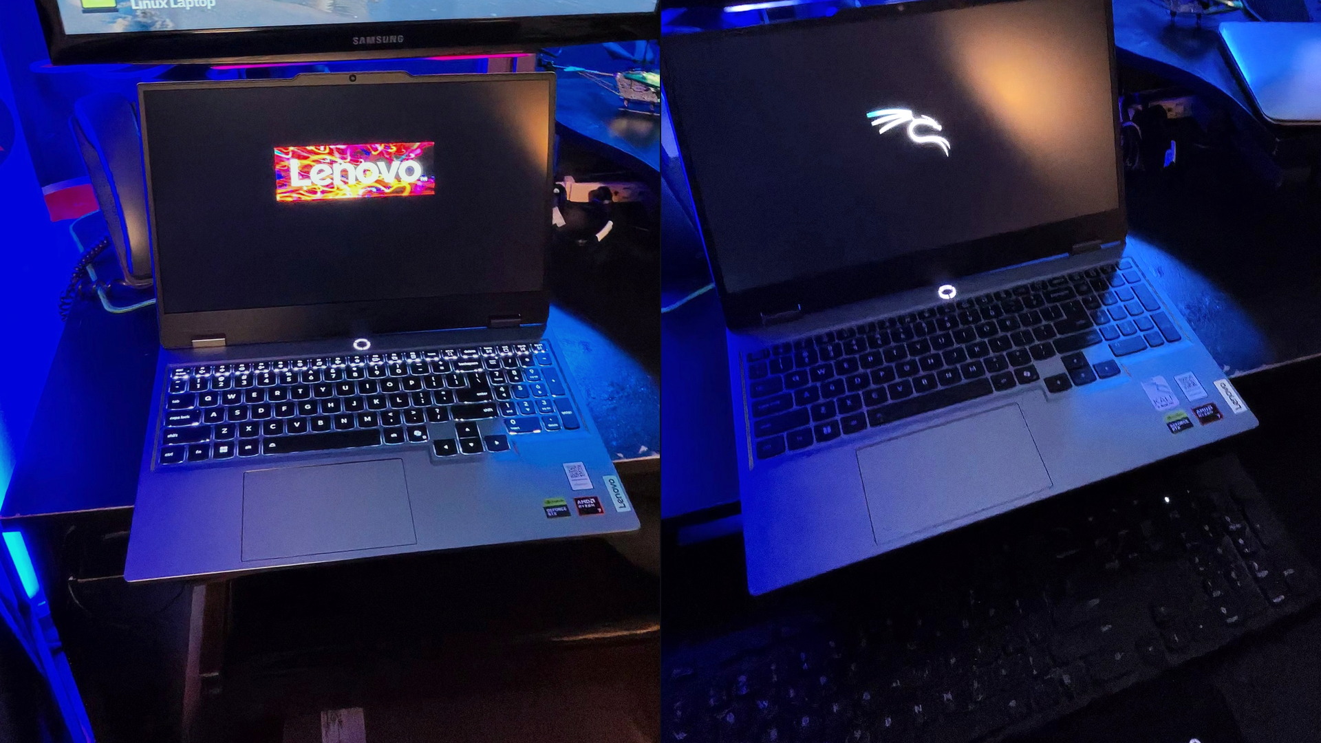 Boot mark, then the splash, same machine