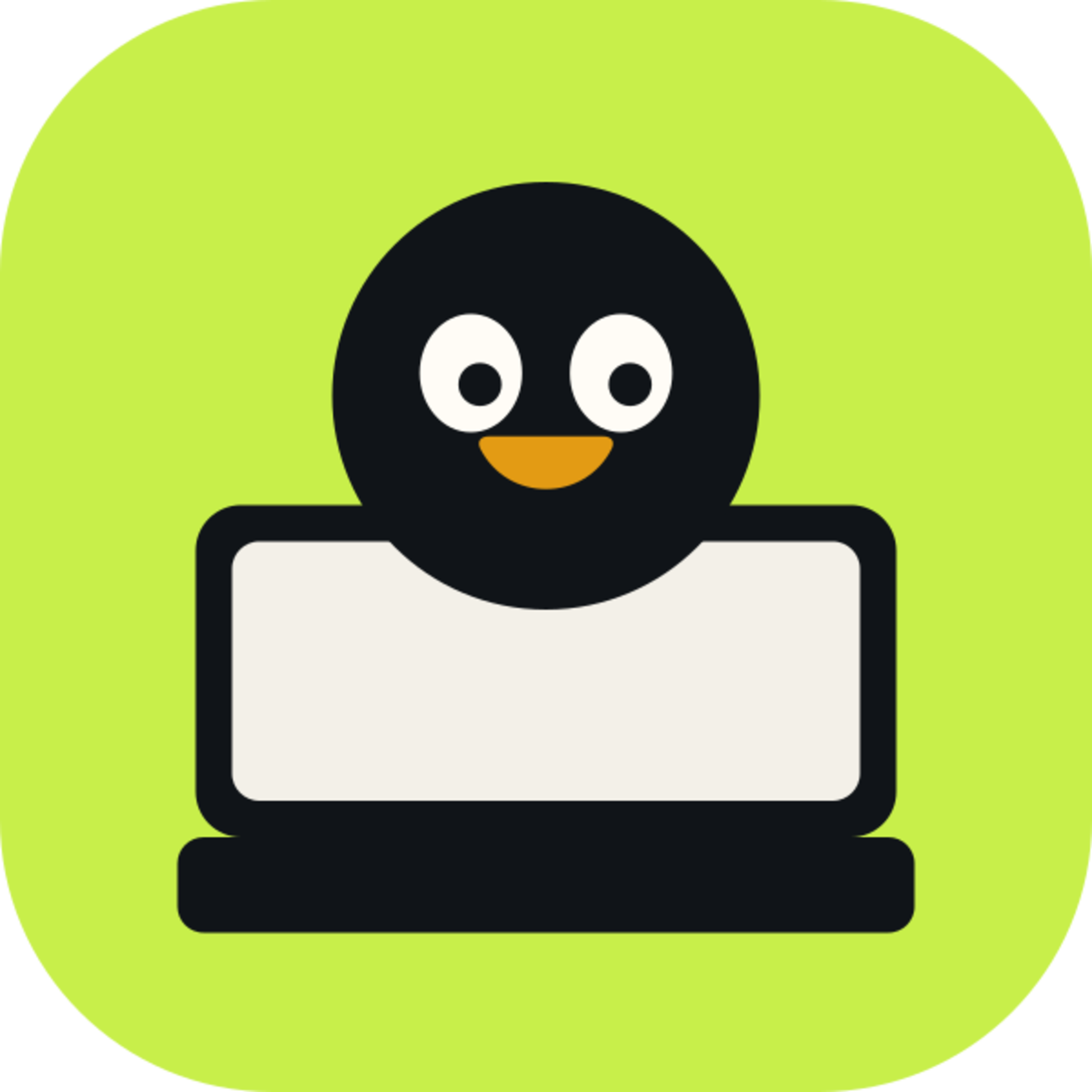 The Linux Laptop lime badge mark
