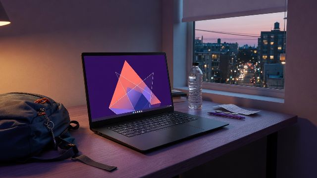 A laptop ready to use with EndeavourOS installed