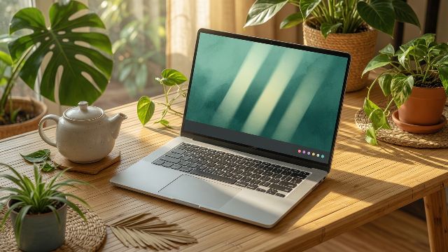 A laptop ready to use with Manjaro installed