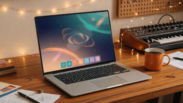 A laptop ready to use with Pop!_OS installed