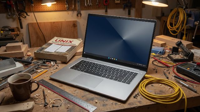 A laptop ready to use with Slackware installed