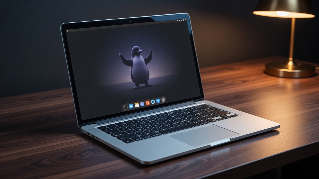 A laptop ready to use with Linux installed