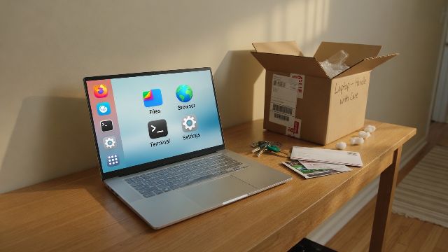 A new laptop out of the box, ready to use